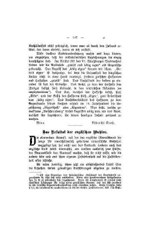 Das Resultat der englischen Wahlen