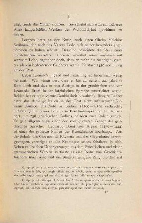 Lorenzo Valla : Sein Leben u. seine Werke. Eine Studie zur Litteratur-Geschichte Italiens im 15. Jh.