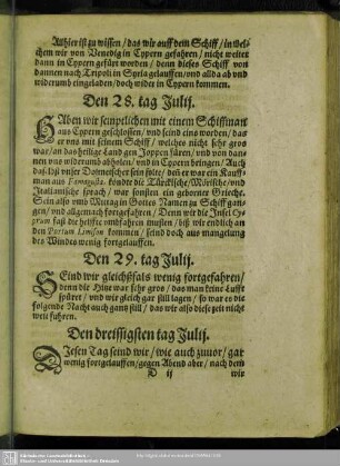 Den dreissigsten tag Julij. - Den dritten tag Augusti