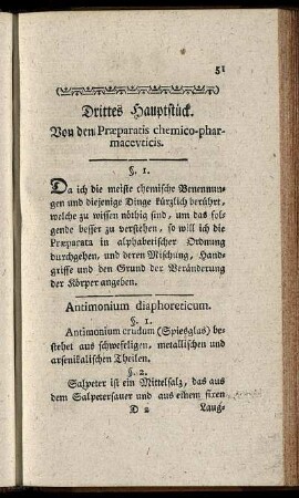 Drittes Hauptstück. Von den Præparatis chemico-pharmacevticis.
