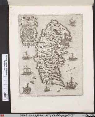 Landkarte von Rhodi/Rodos/Rhodes und Umgebung.