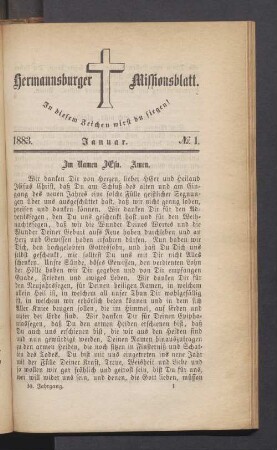 1883. Januar. N° 1