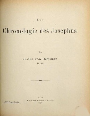 Die Chronologie des Josephus