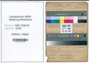 Entnazifizierung Walter Wellner , geb. 16.10.1899 (Postinspektor)