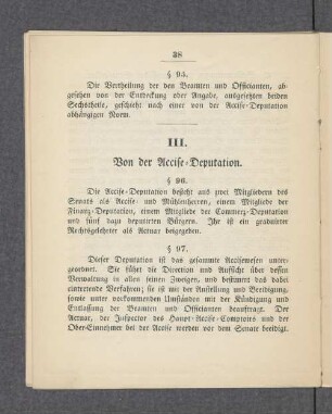III. Von der Accise-Deputation.
