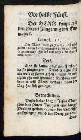 Vor halbe Fünff.