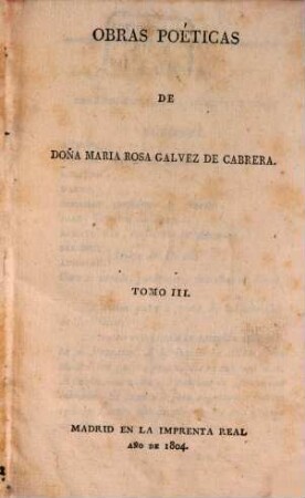 Obras Poeticas de Maria Rosa Galvez de Cabrera. 3