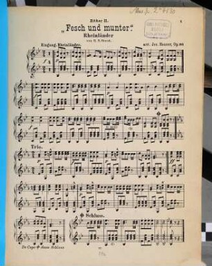 Fesch und munter : Rheinländer ; Op. 86