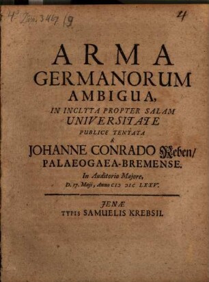 Arma Germanorum ambigua