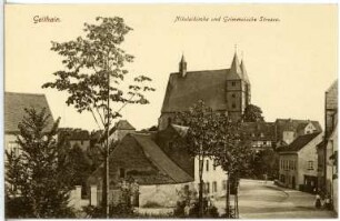 Geithain. Nikolaikirche und Grimmaische Straße