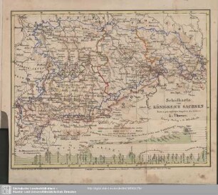 Schulkarte vom Königreich Sachsen