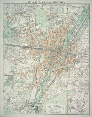 Stadtplan von München, 1:13 000, Druck, um 1930