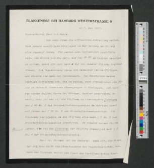 Brief an Werner von Melle