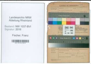 Entnazifizierung Franz Fischer , geb. 15.03.1886 (Vermessungsrat)