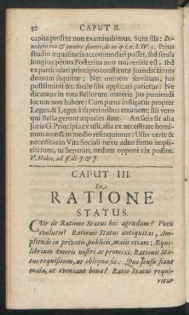 Caput III. De Ratione Status