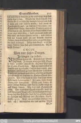 CXCIV. Von vier süssen Dingen. Je länger, je lieber.
