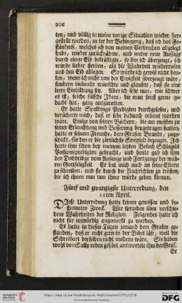 Fuenf und zwanzigste Unterredung, den 11ten April