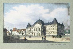 Ansicht des Japanischen Palais in Dresden-Neustadt, Lithografie, um 1840 : [Ansicht des Japanischen Palais zu Dresden]. [S.l.], [um 1840]. - 1 Kunstbl. : Lithogr. ; 7,5 x 4,5 cm.