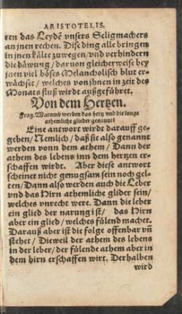 Von dem Hertzen.
