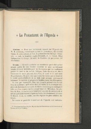 Le Protectorate de l'Uganda.