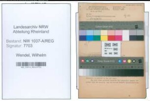 Entnazifizierung Wilhelm Wendel , geb. 17.07.1904 (Kohlenhaendler)