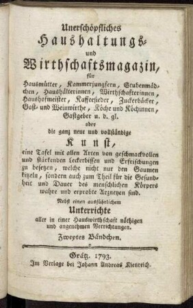 Zweytes Bändchen.