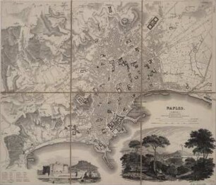 Plan von Neapel, 1:20 000, Kupferstich, 1835