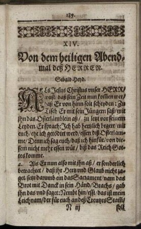 XIV. Von dem heiligen Abendmal deß Herren.