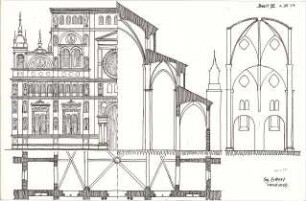 Eckert, Georg; München; Studienarbeiten - Gebäude (Teilansicht, Schnitte)
