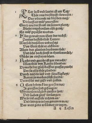 CLar hell vnd lauter ist am Tag/ || Thut vns die schrifft beweisen: ||