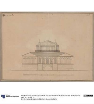 Bonn. Entwurf zum Anatomiegebäude der Universität. Vorderansicht