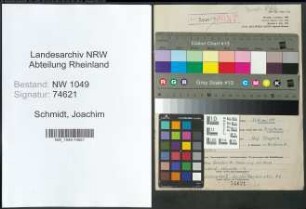 Entnazifizierung Joachim Schmidt , geb. 30.12.1920 (Polizist)