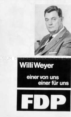 Flugschrift der FDP zu den Landtagswahlen in Nordrhein-Westfalen 1966 mit Vorstellung der Düsseldorfer Wahlkreise und ihrer FDP-Kandidaten