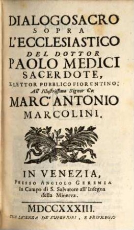 Dialoghi Sacri Sopra La Divina Scrittura, 22. L'Ecclesiastico