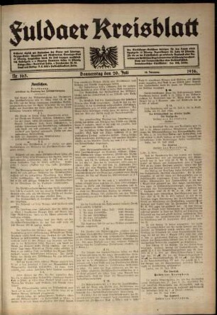 Ausgabe vom Donnerstag, den 20. Juli 1916.