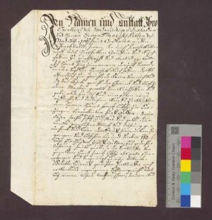 Schuldverschreibung des Martin Geroldt zu Kirchhofen gegenüber Hans Franz Litschgi in Krozingen.
