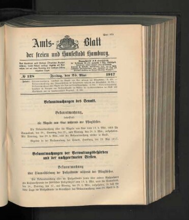 No. 128, 25. Mai 1917