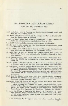 Hauptdaten Aus Lenins Leben Juni 1907 Bis Dezember 1908