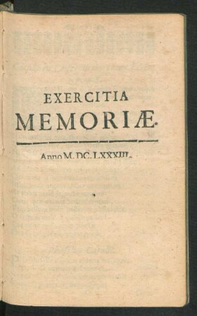 Exercitia Memoriae