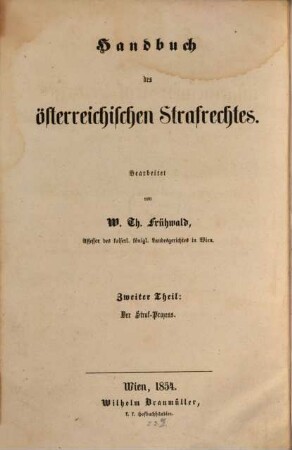 Handbuch des österreichischen Strafrechtes. 2