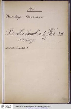 No. 8 Gemarkung Heusenstamm, Flur VII, Abteilung DII