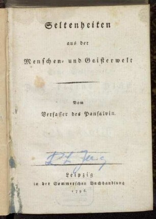 Seltenheiten aus der Menschen- und Geisterwelt