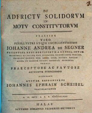 De adfrictu solidorum in motu constitutorum