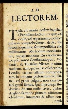 Ad Lectorem. / Vorbericht an den Kunst-erfahrnen Leser.
