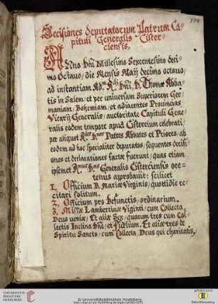 Decisiones deputatorum patrum Capituli Generalis Cisterciensis