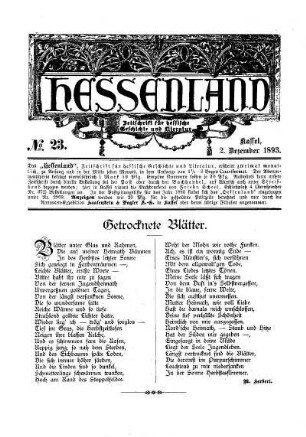 No. 23, 2. Dezember 1893