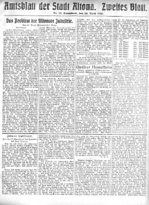 Nummer 17. Zweites Blatt. : Sonnabend, den 25. April 1925