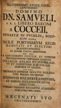 Joh. Friderici Cartheuseri Med. Doctoris Elementa Chemiae Medicae Dogmatico-Experimentalis : Una Cum Synopsi Materiae Medicae Selectioris. In Usum Tyronum Edita