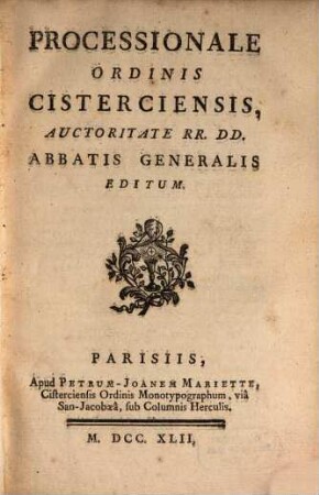 Processionale ordinis Cisterciensis