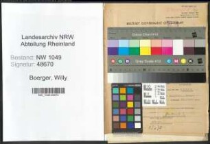 Entnazifizierung Willy Boerger , geb. 02.05.1895 (Revisor)